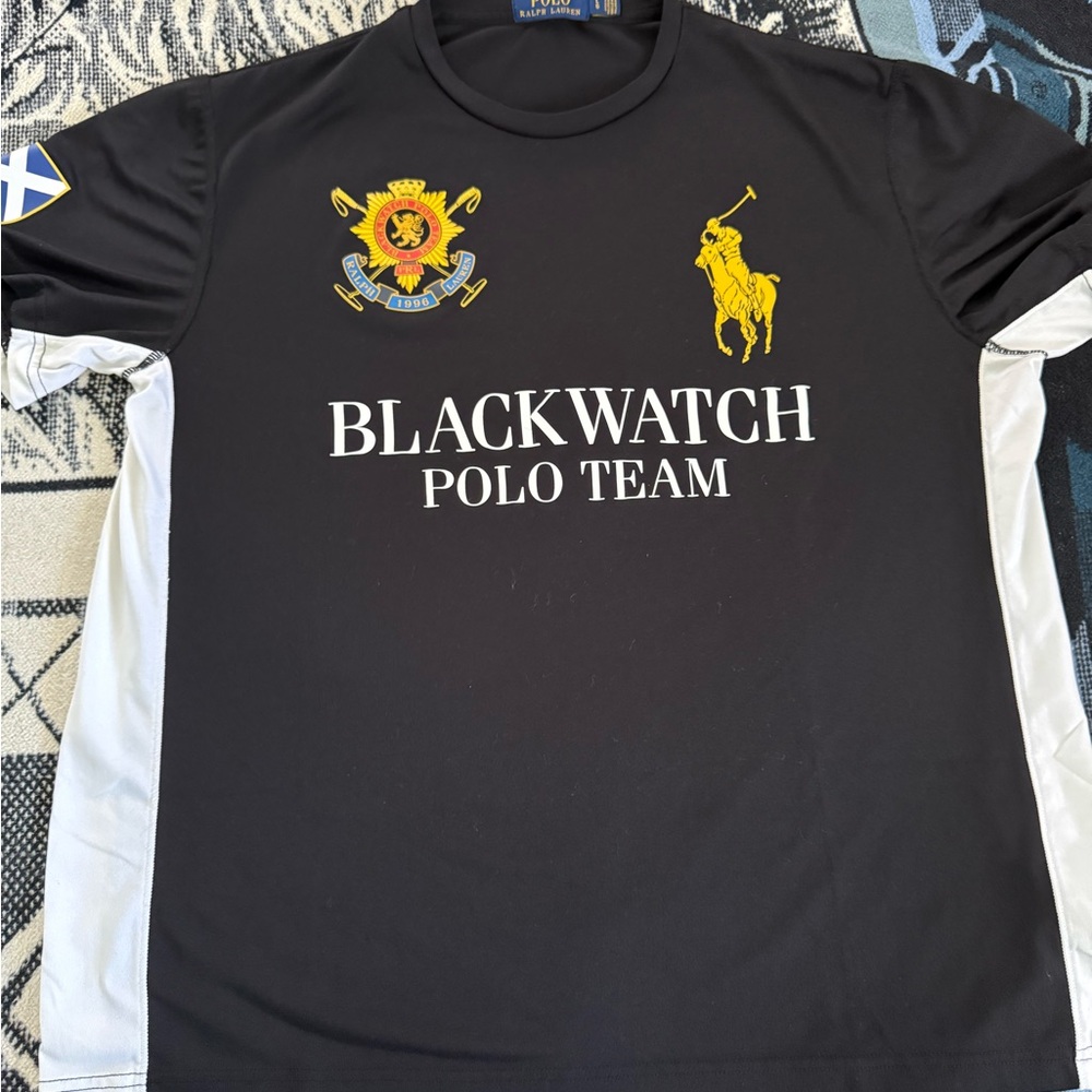 Polo Ralph Lauren BlackWatch Polo Team Crest Big Pony Black/Yellow/White T-Shirt